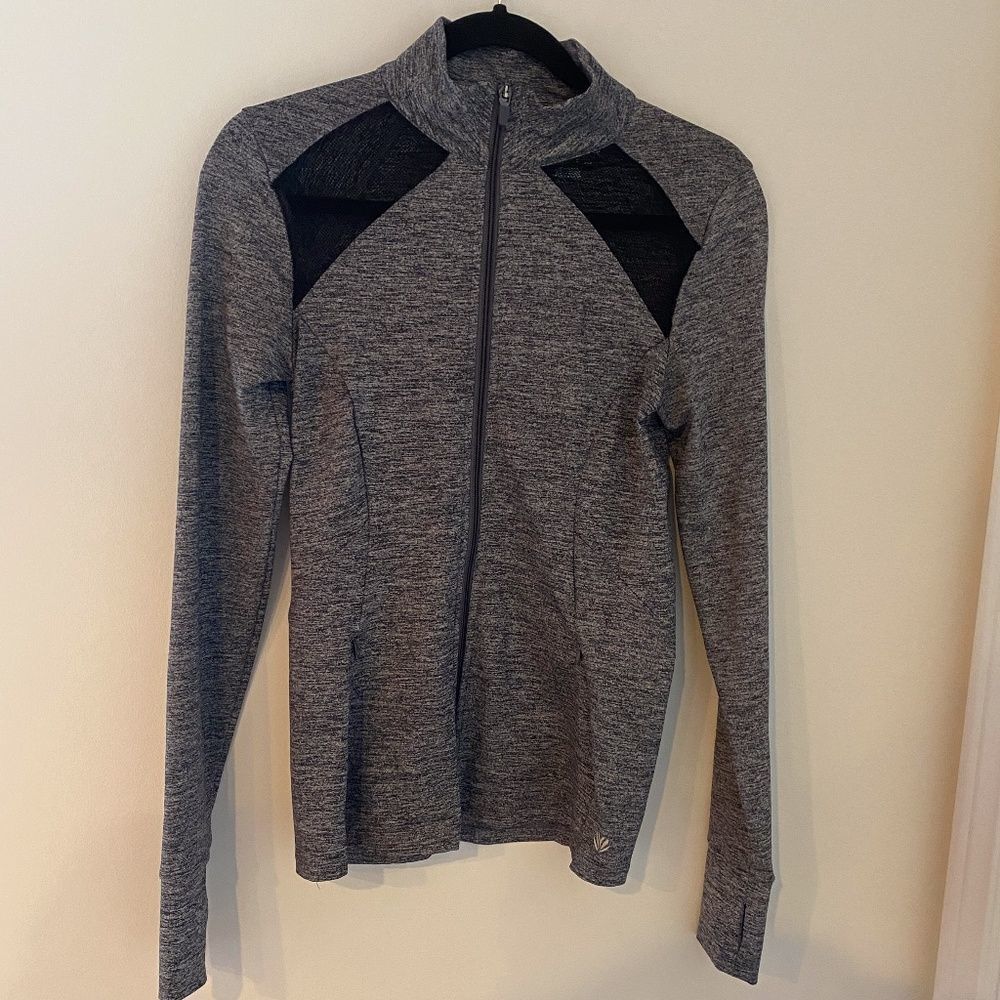Forever 21 Women’s Athletic Jacket with Mesh Cutouts Gray and Black Size Small